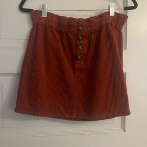 PacSun Terracotta Corduroy Mini Skirt